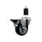 Service Caster 3.5'' Black Poly Swivel 1-1/2'' Expanding Stem Caster with Brake SCC-EX20S3514-PPUB-BLK-PLB-112 - alternate 1